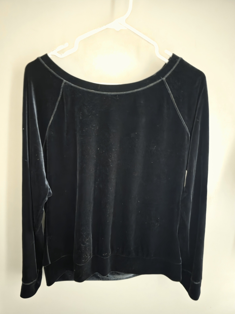 aerie Black Velvet Long Sleeve Top